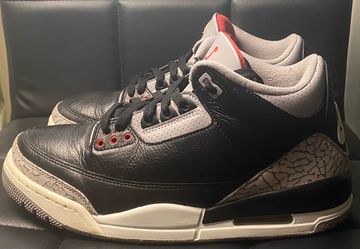 Air Jordan 3 Black Cement Sneakers size 8.5