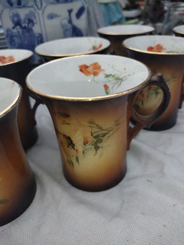 Set Of 8 Antique China Cups