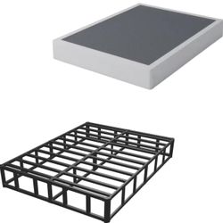 Queen Bed Frame + 9” Memory Foam Mattress — Like New