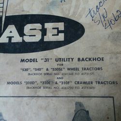 Case Backhoe Model31 Manual