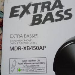 Sony Super Bass Headphones, Wired. Comes With Microphone. Extra Bass Great For Music