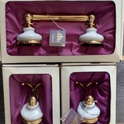 Vintage 24 Karat Gold With Marble Bath Set