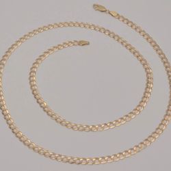 10k gold necklace pre owned yellow curb link chain 25 inches