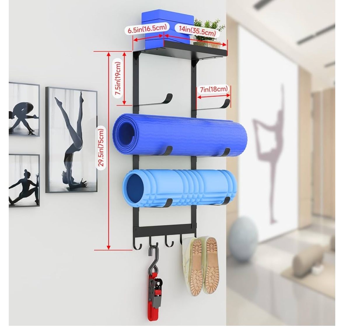Yoga Mat Holder With shelves