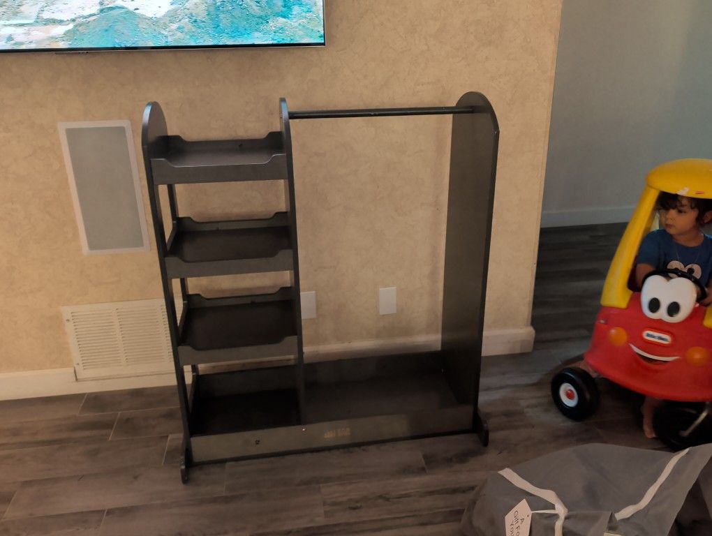 Kids Toddler Costume Dress Up Shelf Bookshelf With Mirror Closet