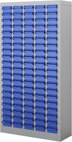 100-Drawer Tool Storage Cabinet with ABS Drawers, Bolt and Nut Organizer Parts Box, Hardware Shelving Unit for Garage and Workshop
