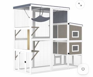 Large Walk-in Catio with Cat House Multi-Level Outdoor-PET93