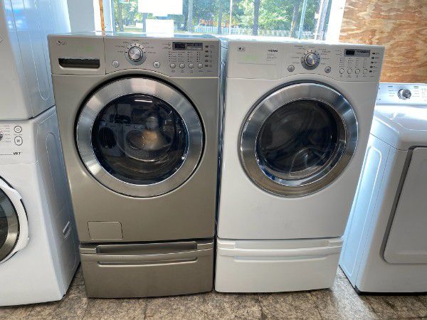 LG Front Load Washer and Electric Dryer Set on Peds! Can Deliver! Have Others! Open 7 Days! $50 Down 90 Day Pay Plan Available! Military Discount!