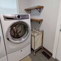 Laundry Sorter And Wall Shelves 