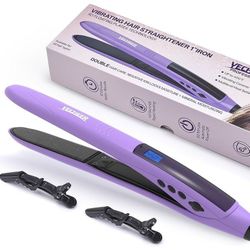 3D Floating Hair Straightener for Women, 1" Flat Iron with Vibrating Ceramic Plate - Ionic Technology & Volcanic Mineral for Moisturzing, Straightener