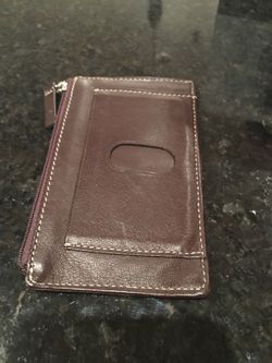 Brown leather credit card case