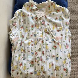 Tommy Bahama Men’s Button Up Shirt Large – Tropical Drink Print