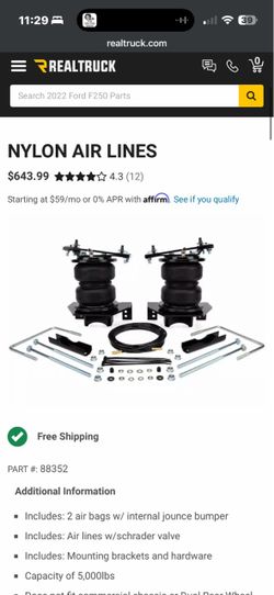 Airlift 5000 Airbag Kit