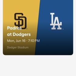 TWO Tickets For Dodgers v Padres Game 6/16 7pm