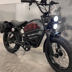 1500 Watt Electric Indy’N style Chopper Ebike, 33mph, Saddlebags, Metal Basket🔐FREE HEAVY DUTY 4ft Chain Lock W/Purchase