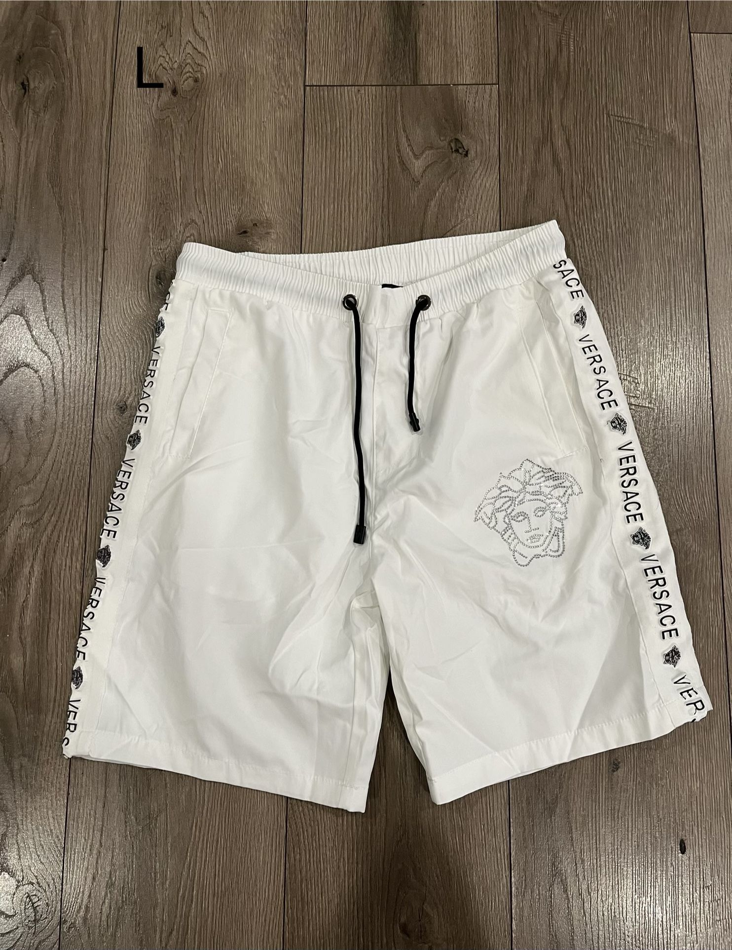 Versace Jeans White Versace Swim Shorts Versace Greca Border Swim