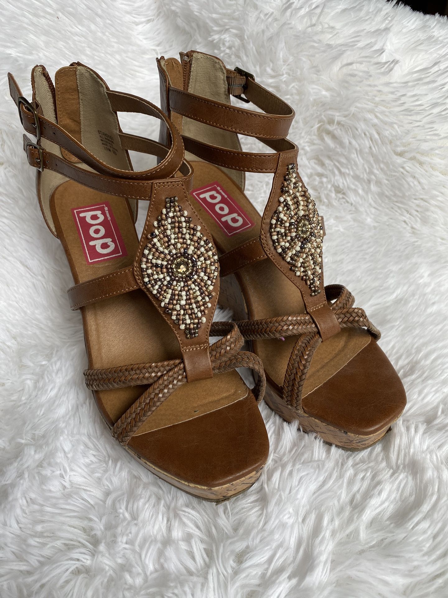 Brown Wedge Sandals