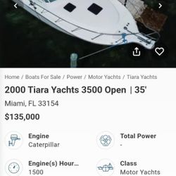 2000 Tiara Yacht 3500 Open 35'