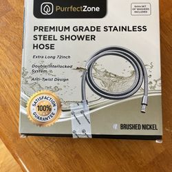 PurrfectZone Stainless Steel Shower Hose - 72 inch