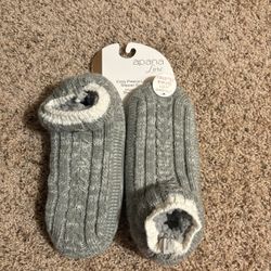 Apana Luxe Cozy Fleece Lined Slipper Socks  Size M/L 