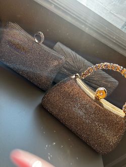 Gold hand bags