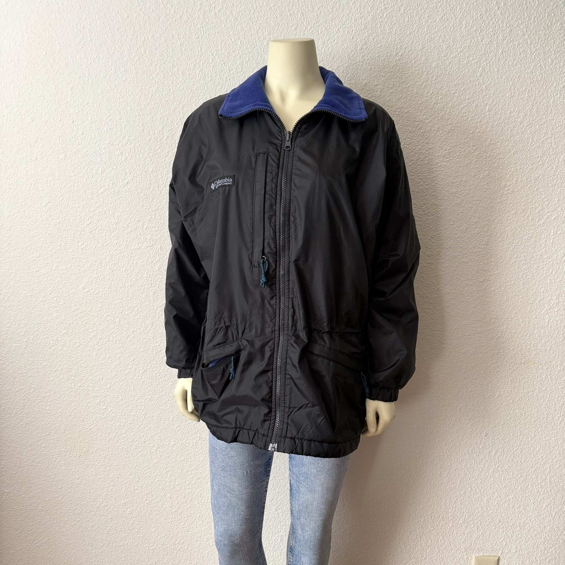Vintage Columbia Black Zip Up Jacket Women's Size L