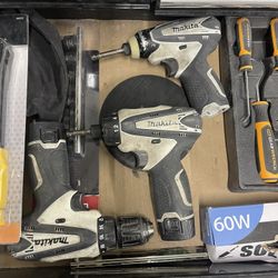 Makita Set 2 drills, impact, batteries, charger