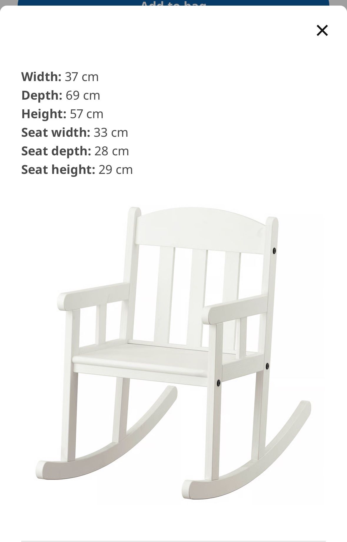 Brand New IKEA SUNDVIK Kids White Rocking Chair – Sensory-Friendly