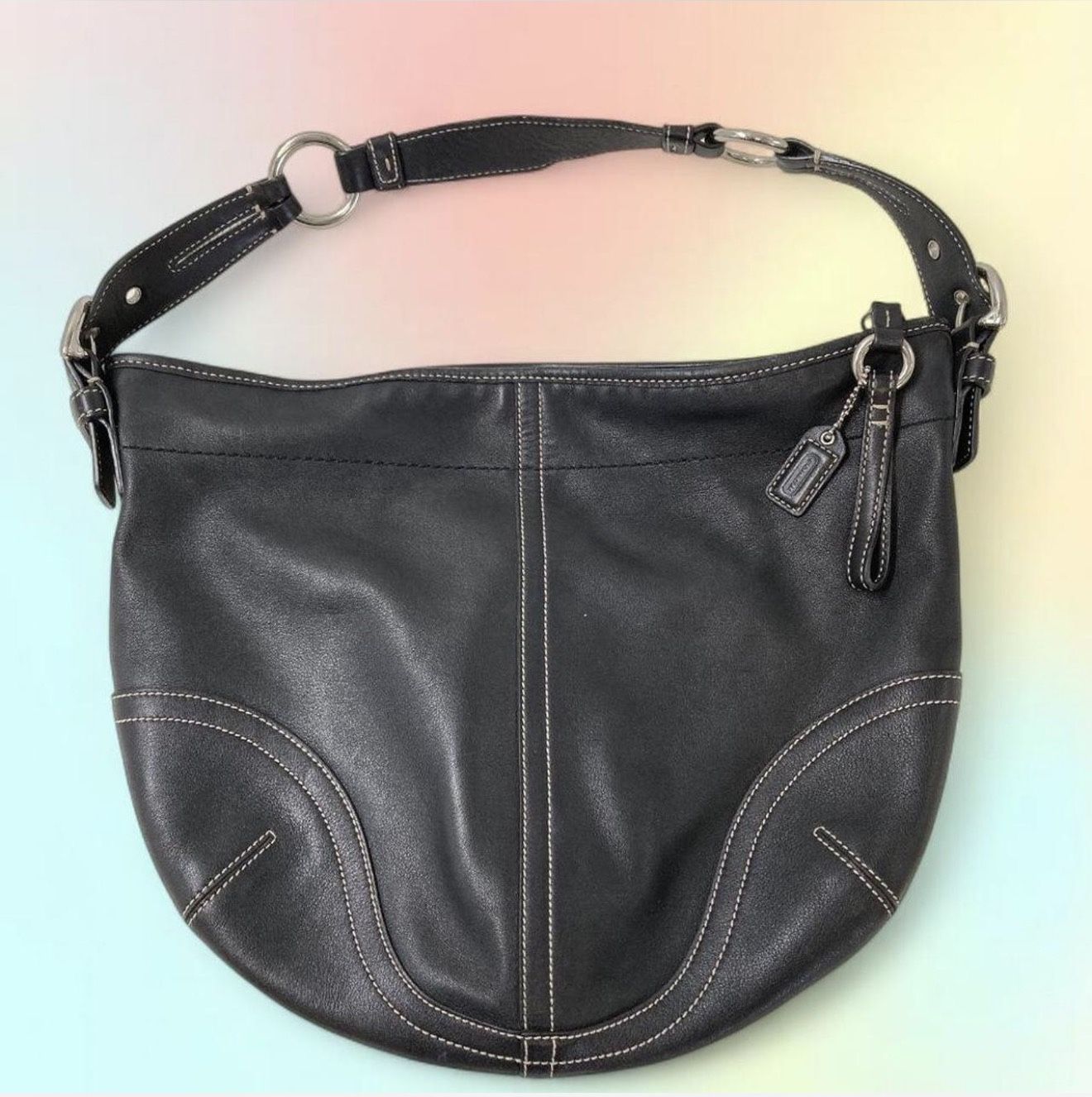 Vintage Coach Black Leather Ergo Hobo Bag #L05S-3651
