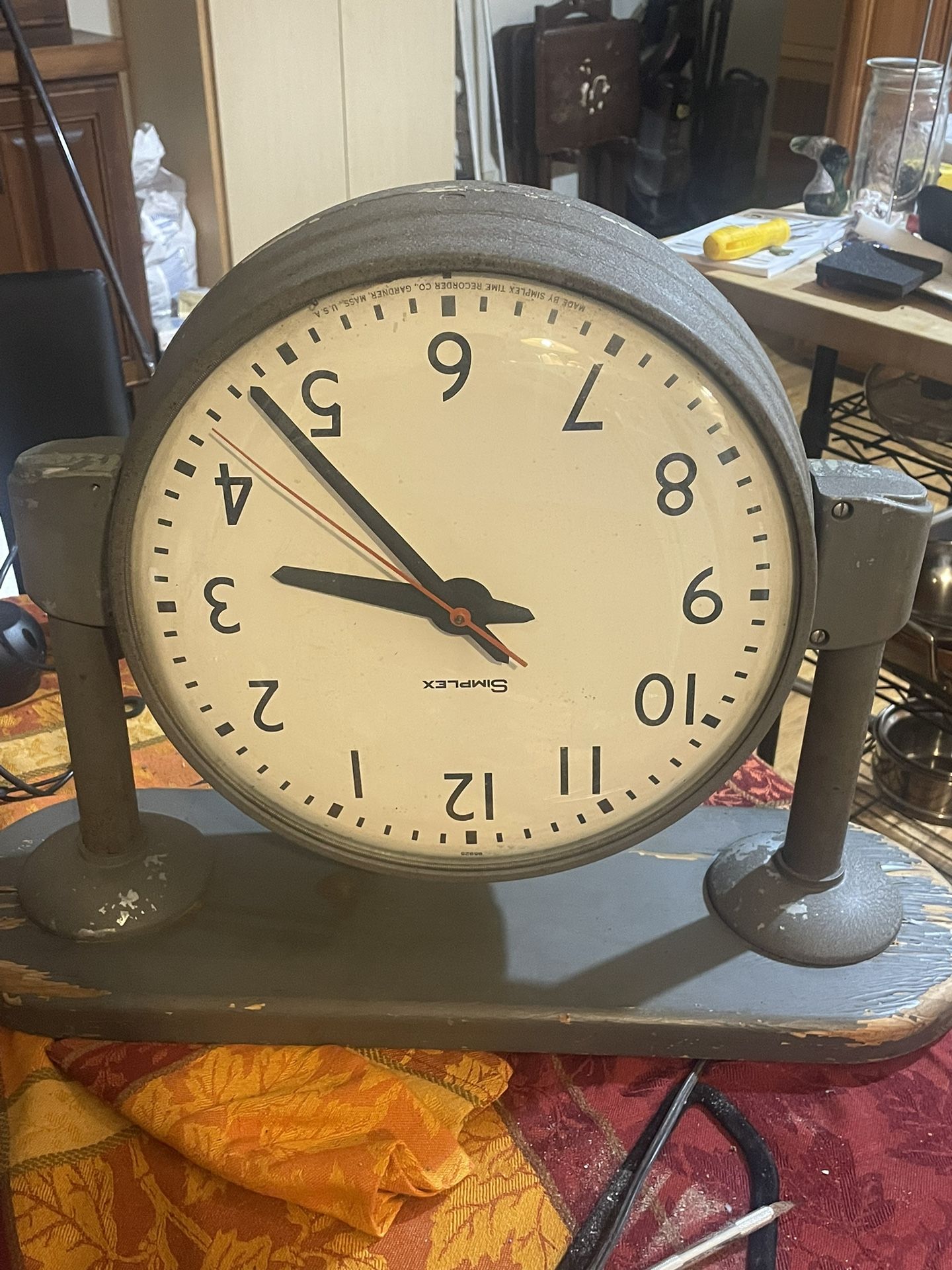Antique Train station Double Sides Clock