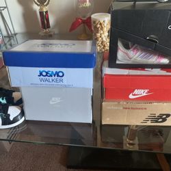 ALL size 3. New & Some Worn Once.. Nikes Jordan’s Tropical Turquoise & black Nike’s, $55 Each)  (Pink and blue Adidas..size 3 soft Bottom New $25))
