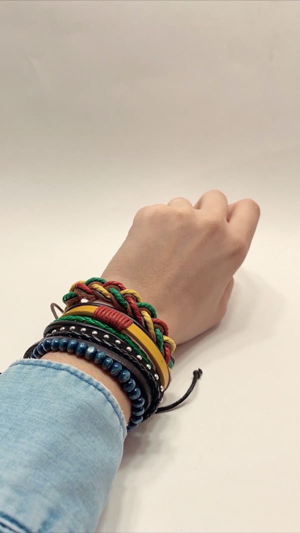 Braided Multi-layer Leather Bracelet (Set of 4) for Sale in Tustin, CA - OfferUp