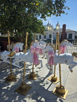 Re.N.tal Carousel Horses Ponies Unicorn Caballitos Caballo Unicornio PropsDecorative Carousel Horse Figures on Go