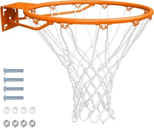 GoSports Regulation 18" Steel Basketball Rim - Choose from Fixed or Breakaway - Use for Replacement