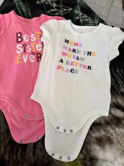 2-Pack Baby Girl Bodysuits - Best Sister Ever & Moms Make The World A Better Place 18 mo