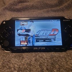 Playstation Psp Black 1000 Phat Mod--ded Video Game Console IPS screen upgrade