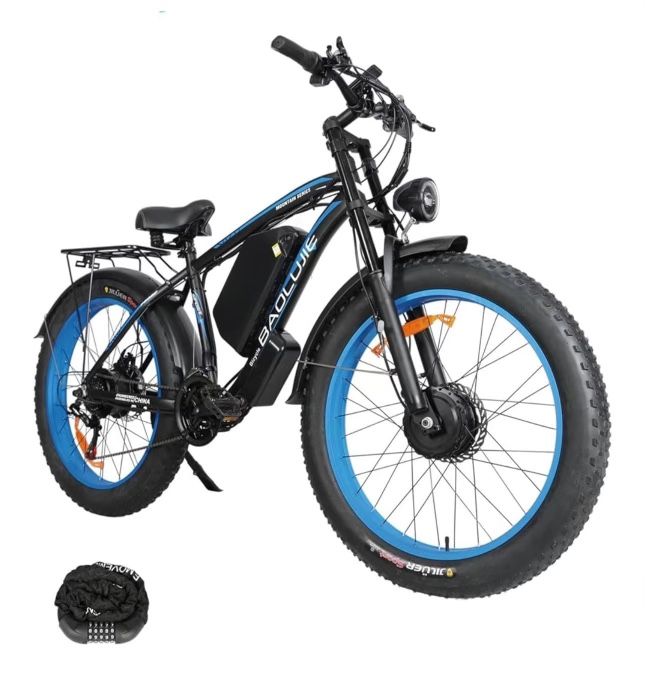 3000W Dual Motor Ebike,  Removable Battery & USB Port Off-Road All-Terrain,21-Speed 52V32Ah