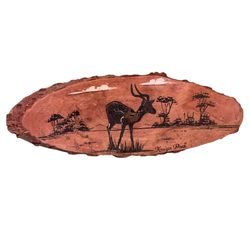 Vintage Kruger National Park Wood Souvenir Plaque Wall Decor