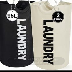 TWO LARGE LAUNDRY BASKETS 