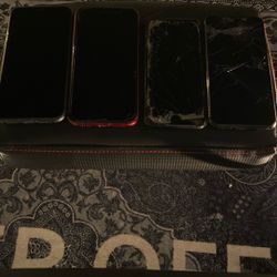 4 broken iphones 