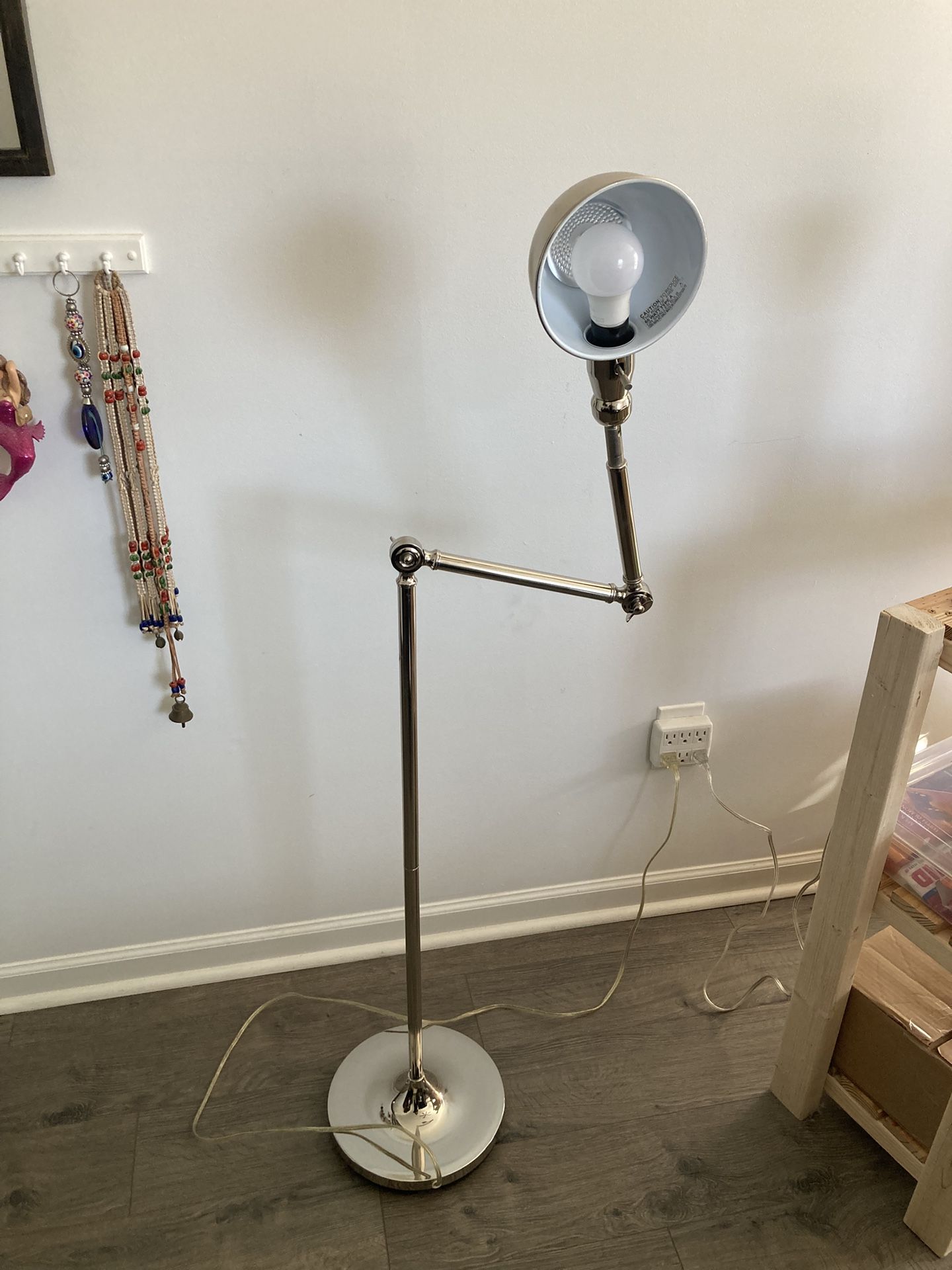 Stainless Steel Floor Adjustable Lamp Like New 