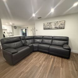 Leather Couch electric reclining sectional
