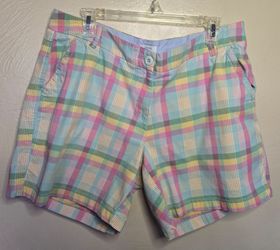 Crown And Ivy Plaid Shorts Ladies Size 14W Classic Summer Casual