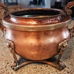 Antique solid copper vessel for wine or champagne