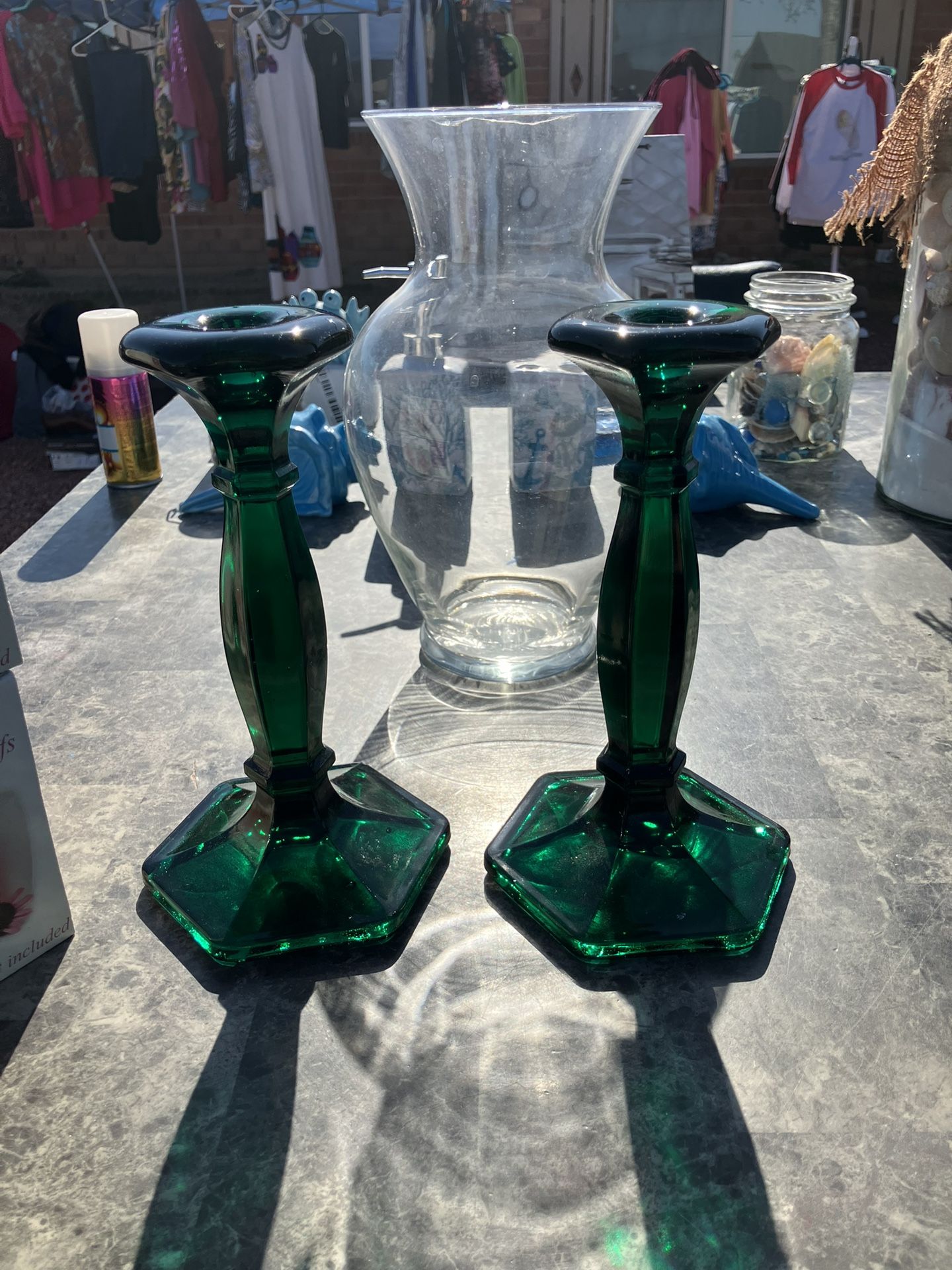 beautiful emerald candle holders