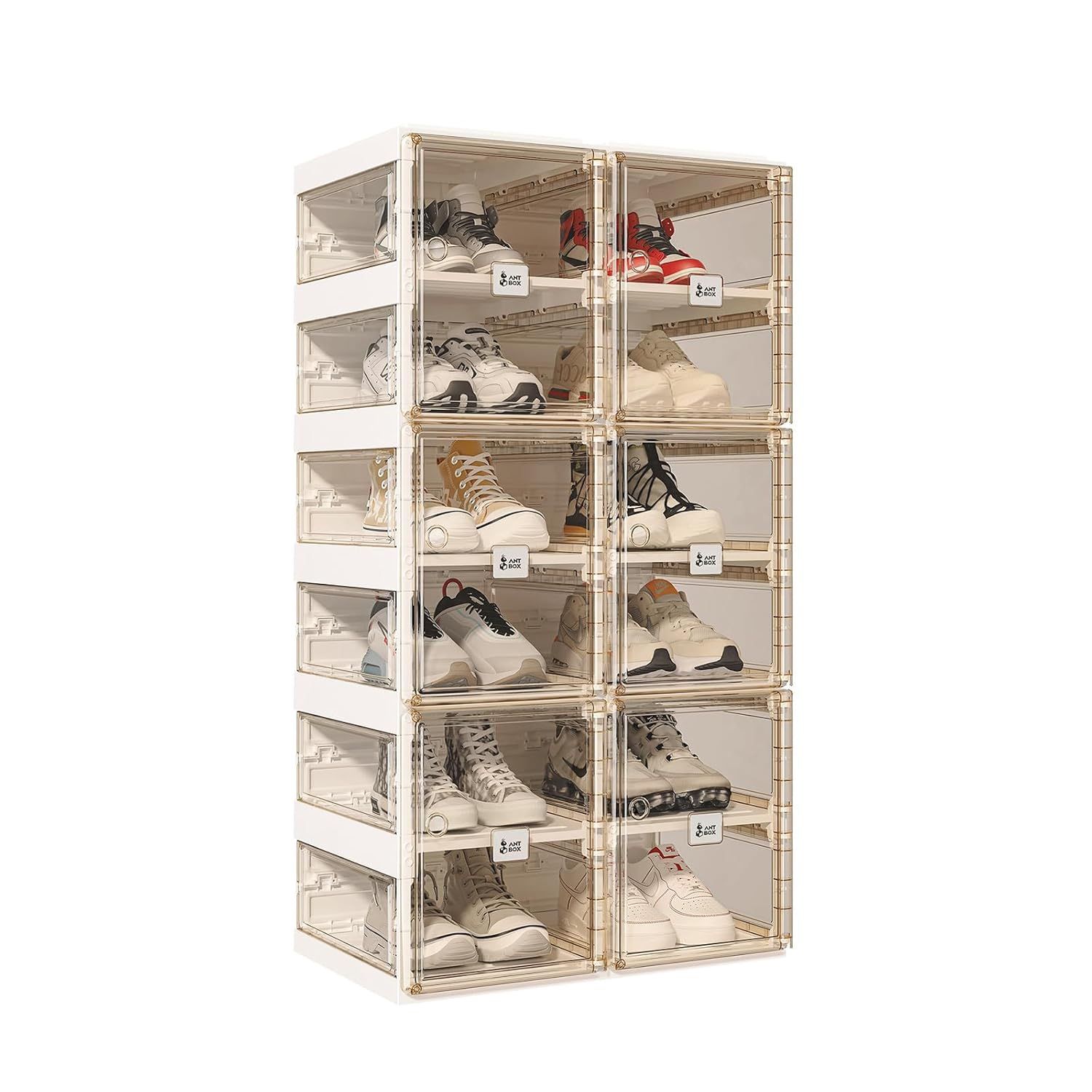 Foldable Shoe Rack,Shoe Organizers for Closet Plastic Shoe Storage Box For Entryway,Living Room,Lar