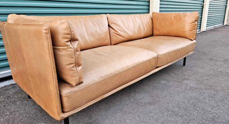 Create & Barrel Wells Leather Sofa