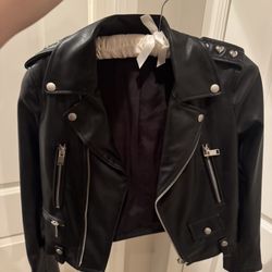 Black Leather Jacket She Limited Small