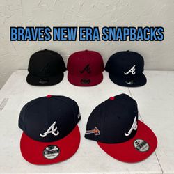 MLB New Era Atlanta Braves Navy Blue, Black And Red 9fifty SnapBack Hats 