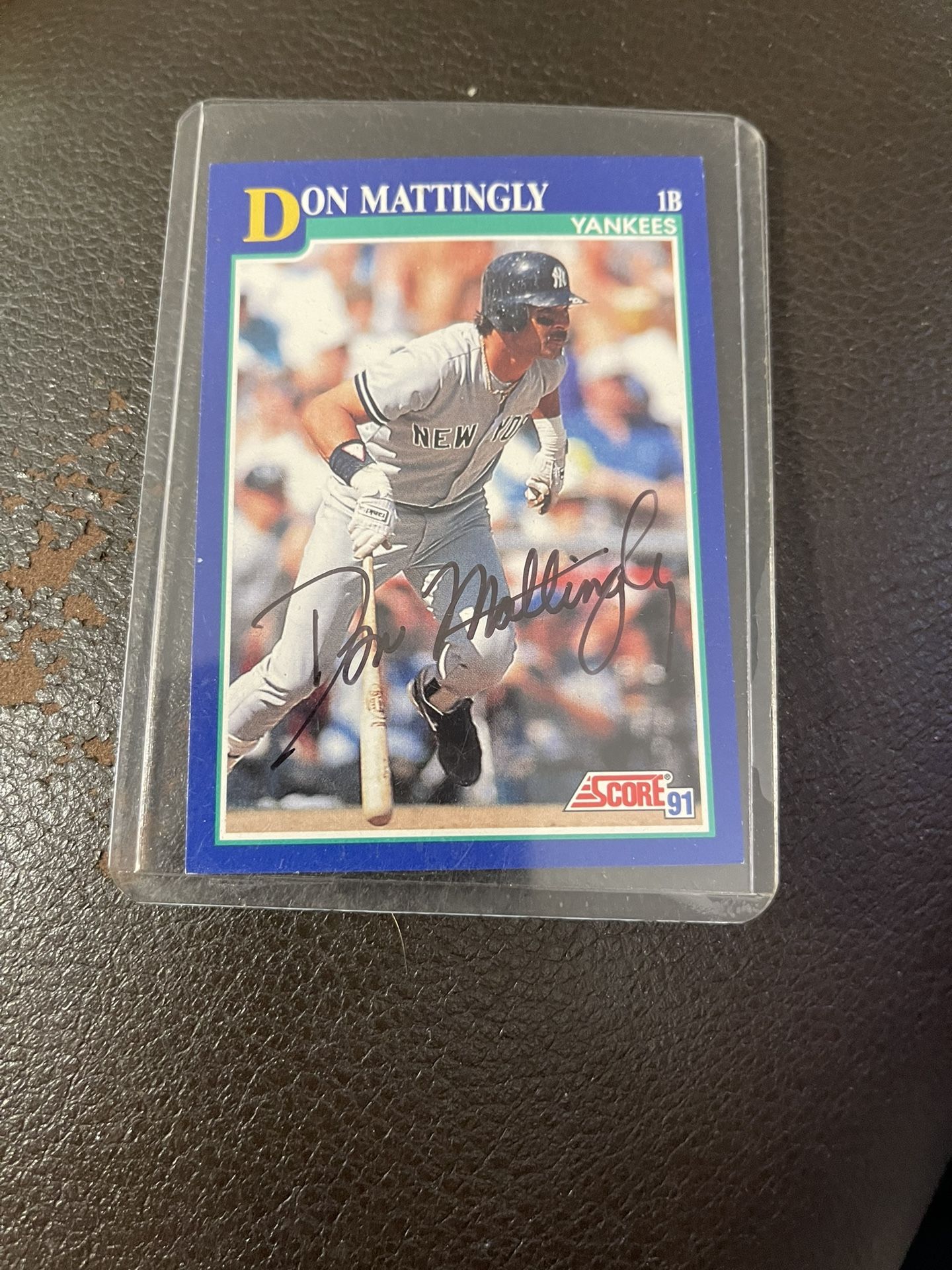 Autograph, 1991 Score Don Mattingly Baseball Card